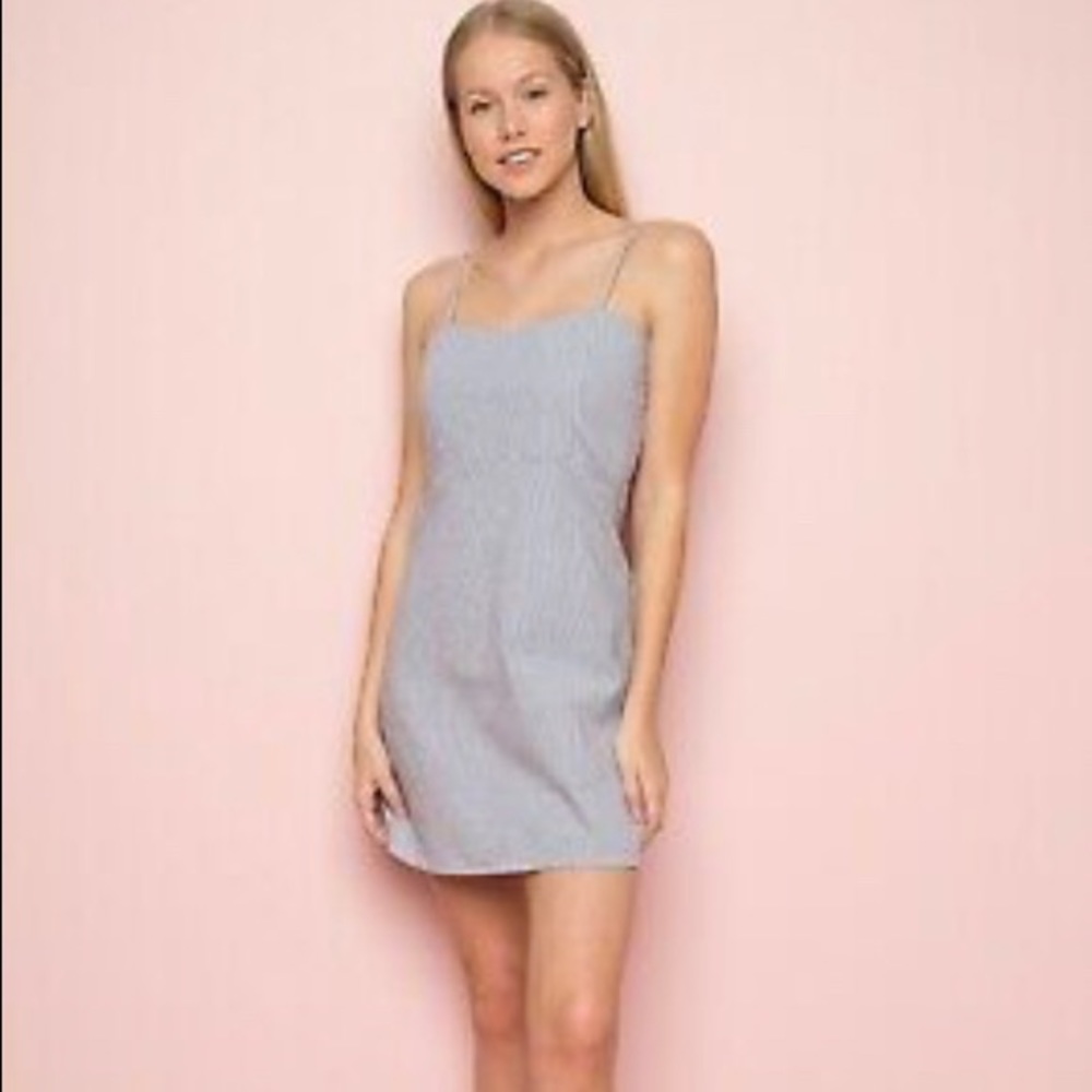 Blue and white striped brandy melville dress